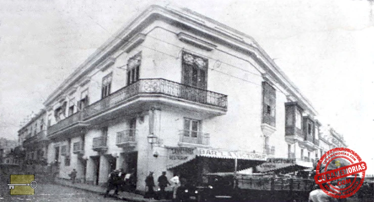 Vista del edificio del café restaurante La Victoria de los Hermanos González en La Habana, ca. 1922.
