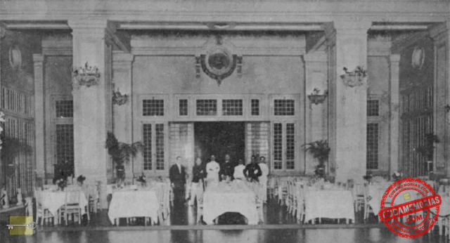 Aspecto del gran salón de baile y comidas de The Casino, antiguo Casino de la Playa, ca. 1921.
