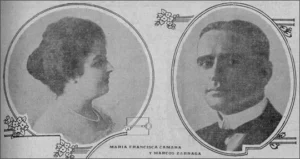 Marco Zárraga Ortiz y su esposa María Francisca Cámara y O'Reilly ca. abril 1919