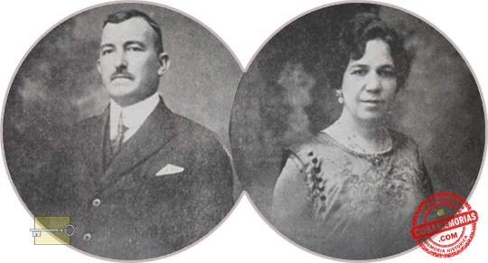 Teresa Álvarez junto a su esposo Juan Varela Grande, comerciante gallego y dueño del tostadero de café El Águila en La Habana.