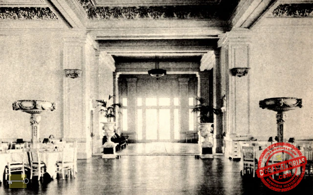 Vestíbulo visto desde el gran comedor del Casino de la Playa de Marianao, ca. 1920.