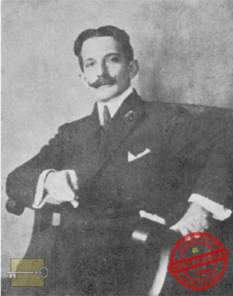 Retrato de Arturo R. de Carricarte, periodista y literato cubano, director de la Biblioteca Municipal de La Habana en 1920.
