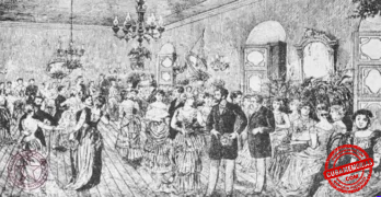 Baile en una sociedad elegante de La Habana en 1883, representativo de los bailes habaneros de otros tiempos.