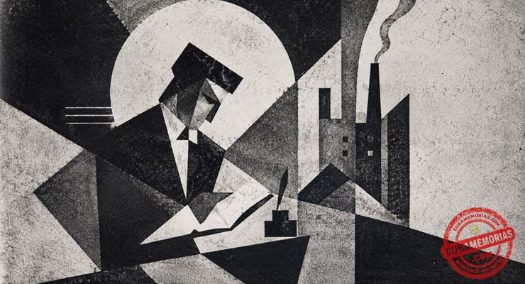 Ilustración abstracta inspirada en la poesía simbolista de José Manuel Poveda
