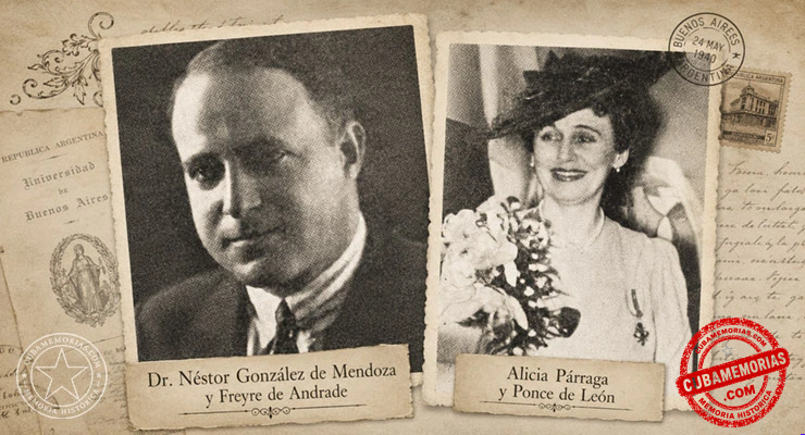 Néstor González de Mendoza y Freyre de Andrade y su esposa, Alicia Párraga y Ponce de León.