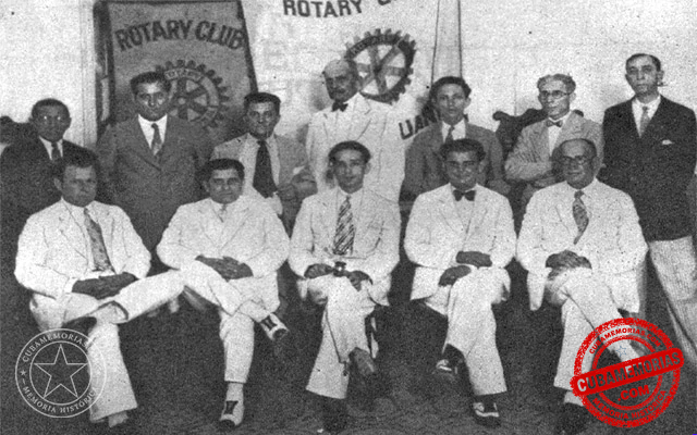 Rigoberto Ramírez junto con integrantes del Rotary Club de Camajuaní, hacia 1929.