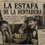 Composición artística sobre la estafa de una dentadura de oro cometida por un falso dentista en La Habana en 1934.