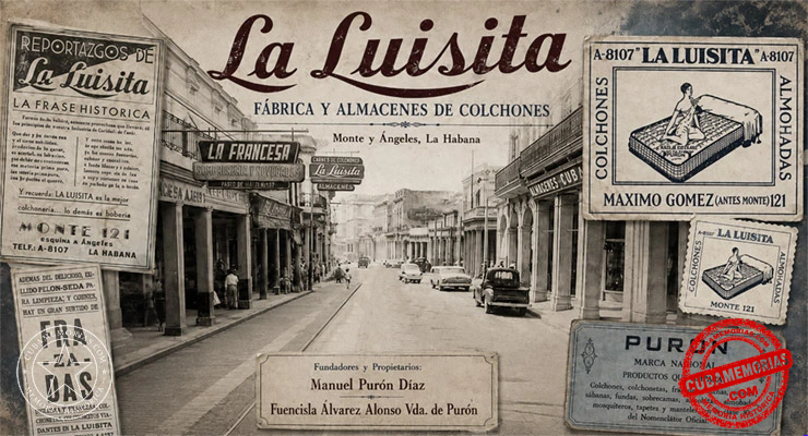 La Luisita, fábrica y almacenes de colchones en Monte y Ángeles, La Habana