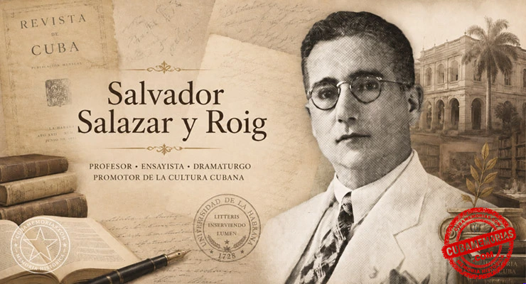 Composición fotográfica dedicada al profesor, ensayista y dramaturgo cubano Salvador Salazar y Roig.