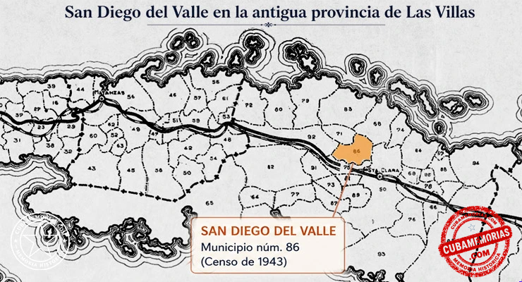 Ubicación del antiguo municipio de San Diego del Valle en la provincia de Las Villas según el Censo de 1943.