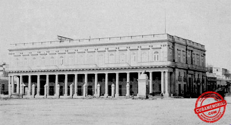 Palacio de Aldama en La Habana, vista exterior publicada en 1872.