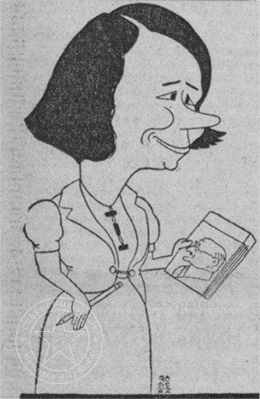 Caricatura de la artista y escritora cubana María Luisa Ríos publicada en 1937.