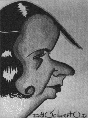 Caricatura de la pintora y poetisa cubana María Luisa Ríos realizada por Dagoberto en 1935.