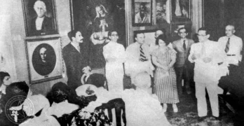 María Luisa Ríos durante la inauguración de la Primera Fiesta Intelectual de la Mujer en el Círculo de Bellas Artes de La Habana, 1935.
